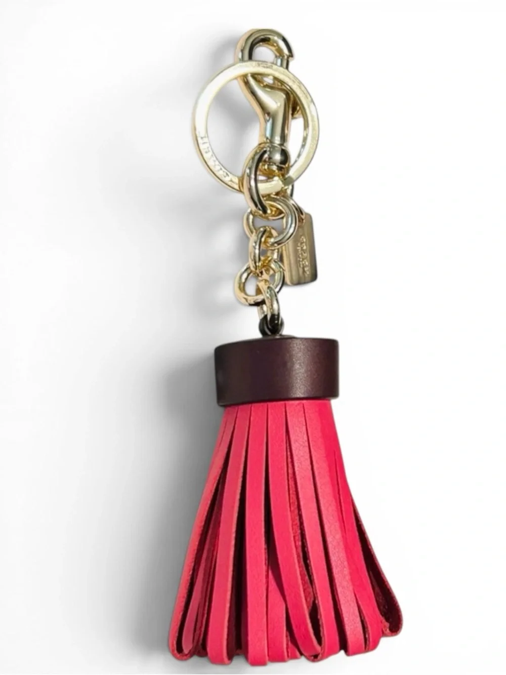 COACH Tassel Leather Key Ring/Bag Charm